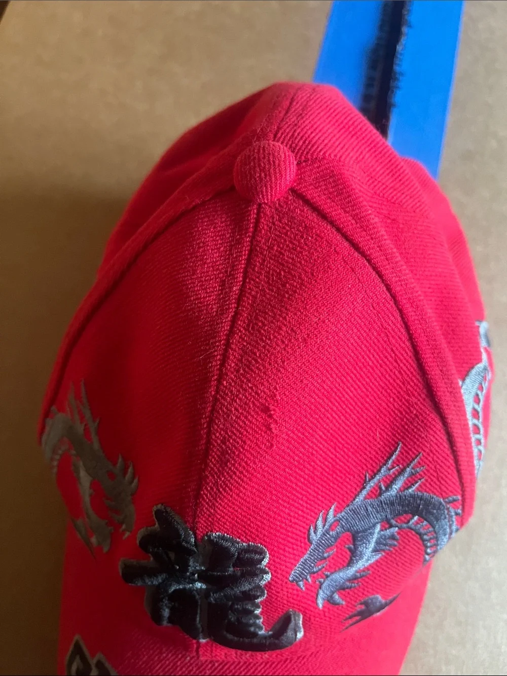 Kids Red Dragon Embroidered Baseball Hat